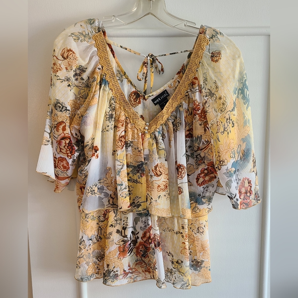 Sweet Summer Vintage multi color blouse size M by Wet Seal